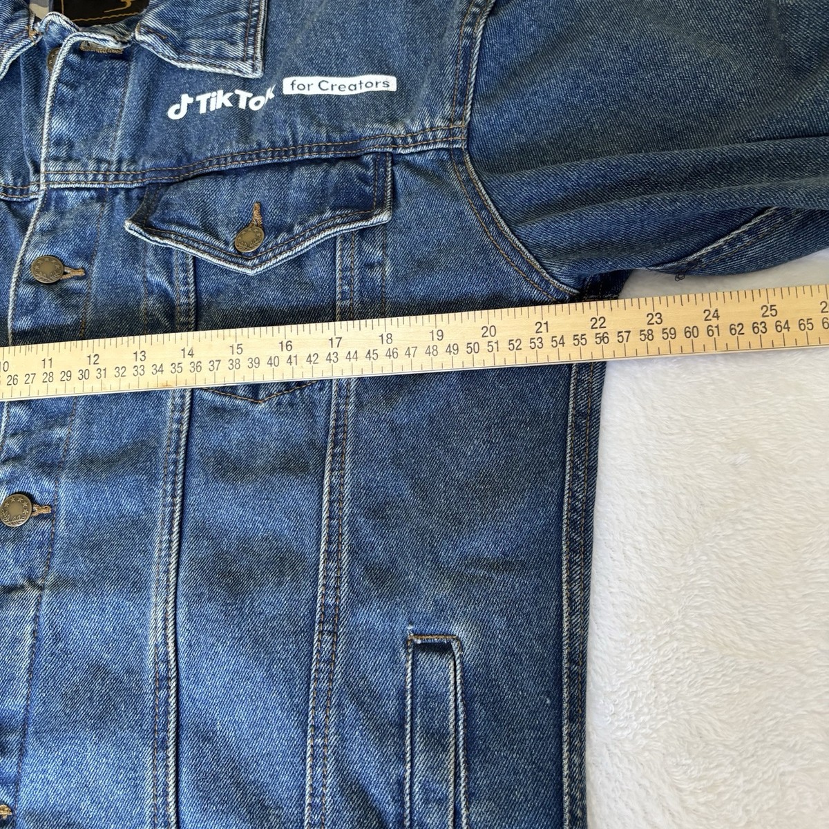 Tik Tok For Creators Denim Jacket Size Medium Cobra Unisex View 6