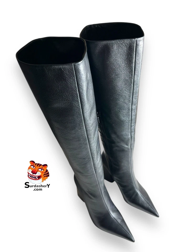 Rag & Bone Viva 皮革粗跟及膝靴女式 5.5 码 — 第 4/4 张图片