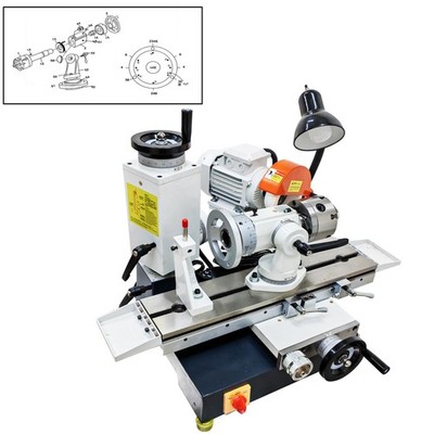 220V 0.74HP Universal Tool Grinding Machine+50K Tool Grinder Accessory 2800 RPM