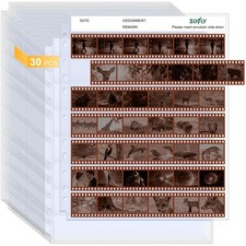 30 Pcs 35mm Film Negative Sleeves Film Negative Storage Album, Clear Page Pro...