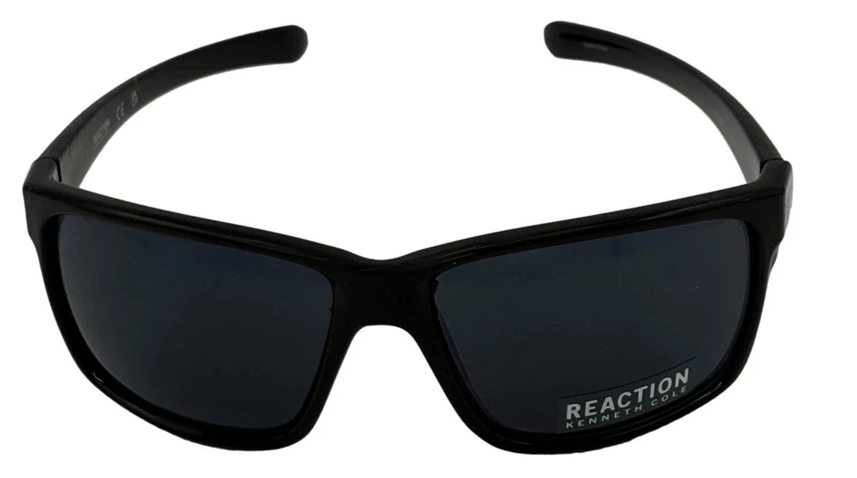 Gafas de sol Kenneth Cole Reaction para hombre negras envolventes rectangulares de plástico KC1436-01A Foto 2 de 3