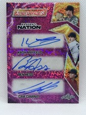 2025 Leaf Baseball Nation Kash Mayfield/Ben Hess/Cam Caminiti Auto Pink 3/6