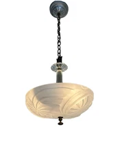 vintage 1930-40s Art Deco 2 light bedroom hanging fixture