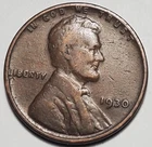 1930 P Lincoln Wheat Penny Good (G) to  Very Good (VG) Circulated Condition Cent