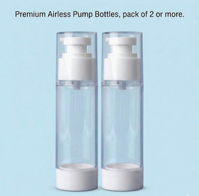 1.7 Oz 50 ml Clear Airless Cosmetic Cream Pump Bottle Travel Size Dispenser...