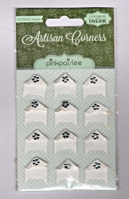 Pink Paislee ARTISAN CORNERS 3-D PHOTO CORNERS scrapbook HANDCRAFTED