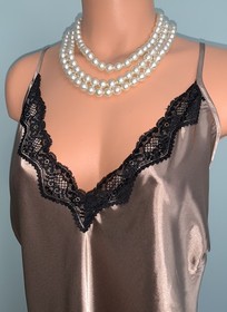 New Glossy Satin Peignoir Set 3X Slip Dress Nightgown Robe Lingerie Sexy 22"Slit