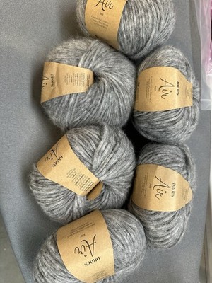 DROPS Air Blow Yarn   Alpaca Blend Gray | Medium/Worsted | Lot of 6 Balls