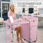 Byootique Rolling Cosmetic Case Nail Table with 4 pcs Replacement Wheels Pink — photo 2
