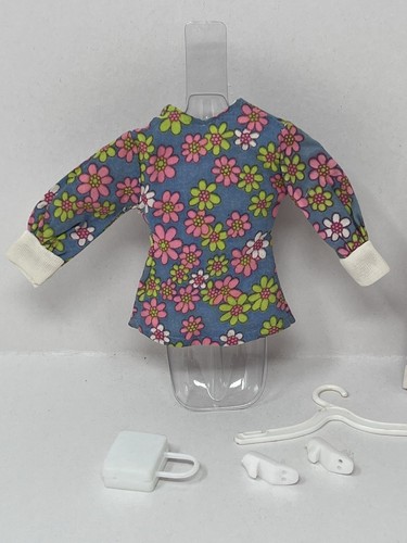 Vintage Barbie Francie Clone Doll Clothes Outfit Daisy Flower Suit Purse Heels - Picture 17 of 19