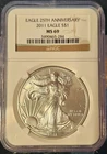 2011 American Silver Eagle $1 Dollar Coin One Troy Ounce 0.999 Fine NGC MS69