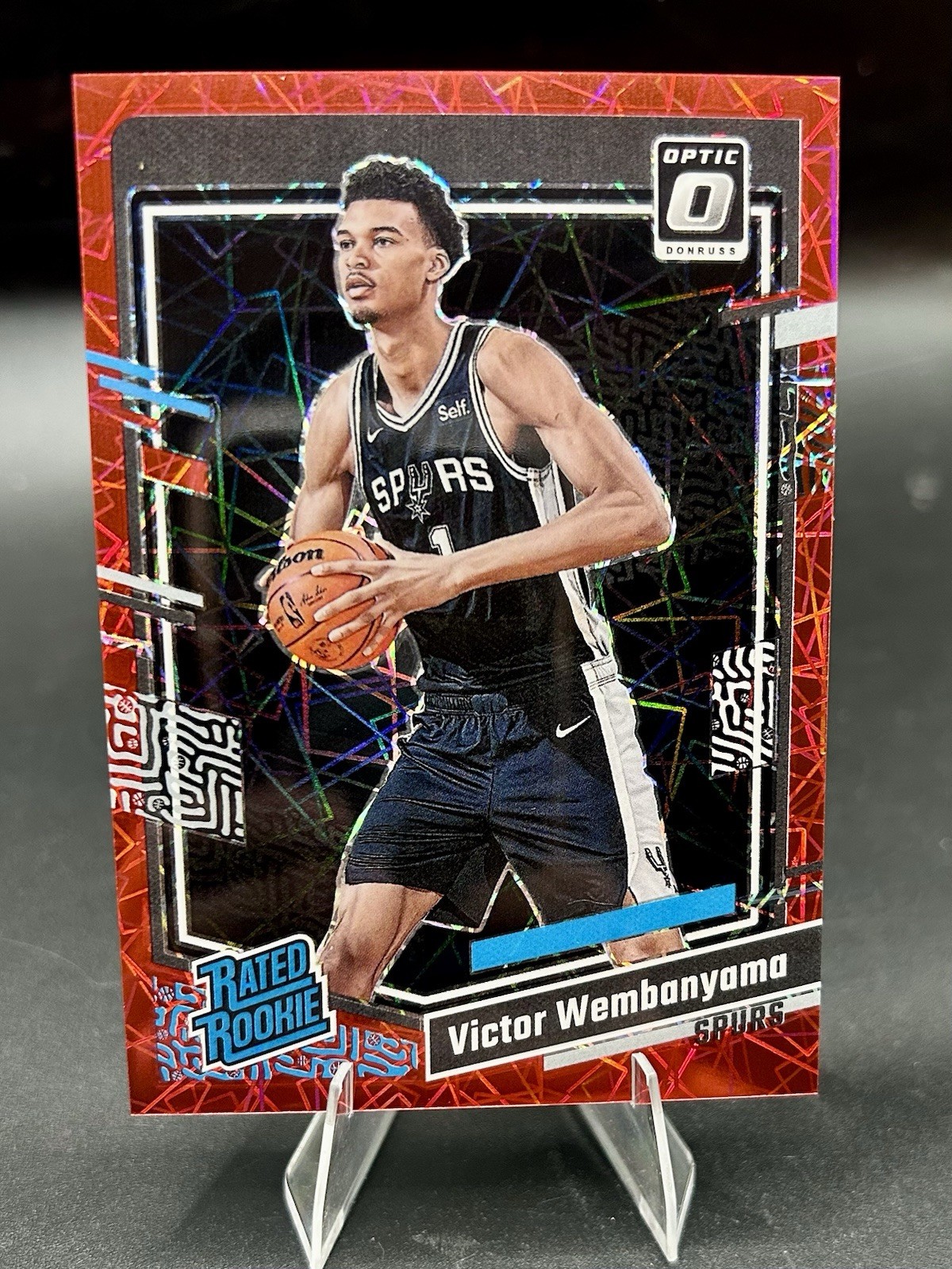 2023-24 Panini Optic VICTOR WEMBANYAMA Red Velocity Prizm /299 Rookie RC #225 SP