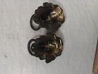INGRAHAM MANTLE CLOCK KNOCKER STYLE LIONS HEAD SIDE DECORATIONS — photo 4