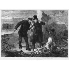 CHARLES ROBINSON The Romance of a Rescue - Antique Print 1874