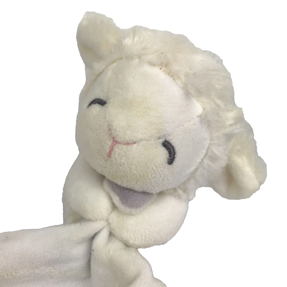 Плюшевое защитное одеяло Carters White Lamb Sweet Dreams Baby Sheep 2017 9x9 дюймов ДЕФЕКТ - Изображение 2 из 4
