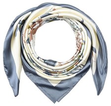 Large Grey Silk Like Scarf Hair Wrap Curly Headband Tie Sleeping Night Fashion