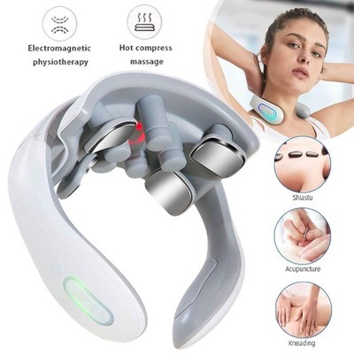 Nacken-TENS-Gerät mit Wärme Tragbar Elektrisches Nackenmassagegerät Massagegerät