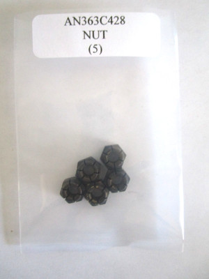 AN363C428 1/4-28 Hex Nut Self-Locking Stainless Sliced Steel  Plated - Lot of 5