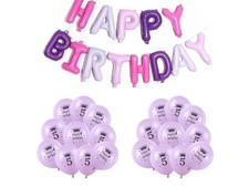 5th Birthday Party Balloons Latex Kids Decoration Age 5 Girl Purple x10 Pieces