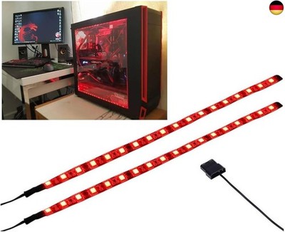 DS Rot LED-Streifen Computer Beleuchtung, Magnet Lichtleiste, Molex-Anschluss,