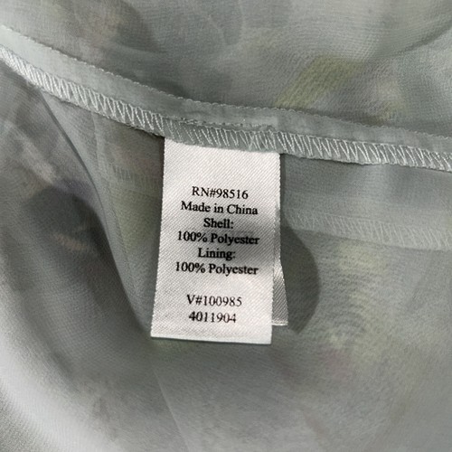 Coldwater Creek Blouse PM 10/12 Pastel Blue Green Floral Button Front Long Sl - Picture 5 of 6