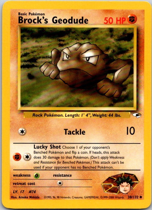 Brock's Geodude (38) Unlimited Uncommon Gym Heroes 038/132 NM