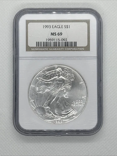 1993 NGC Silver Eagle MS69 Cert#1959115-092