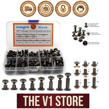 Elegant 120Pcs Gun Metal Chicago Rivet Set - Perfect for DIY Crafts & Binding