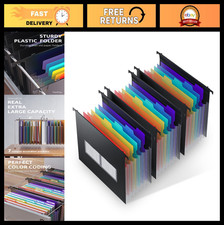 Large Capacity Plastic Expanding File Folders - 7 Accordion Pockets, Multi-Color