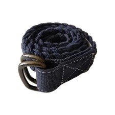 Crewcuts YOUTH Cotton Braided Woven D-Ring Belt Blue L/XL School Photo Camp Trip