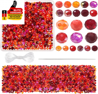 Toaob 1000 StüCk Facettenperlen Rot 4Mm 6Mm 8Mm Glaskristall Perlen Facettierte