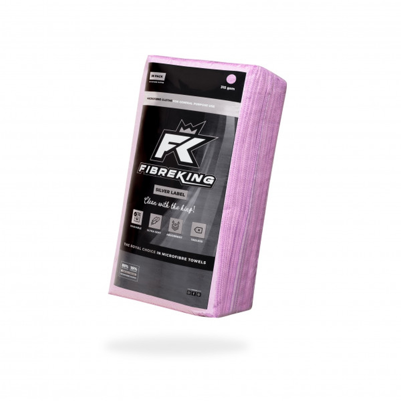 Violet Microfibre Cloths - 36 Pack - Fibre King Silver Label FK-SLMCRFBR-VI-36