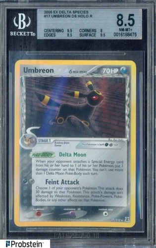 2005 Pokemon Ex Delta Species #17 Umbreon DS Holo BGS 8.5 NM-MT+