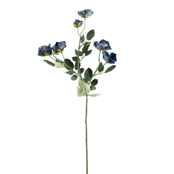 Artplants KüNstlicher Zweig Wildrose Fosetta, Royalblau, 70Cm, Ø3-5Cm-image