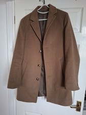 M&S Collection Men’s Wool Blend Camel Coat Small