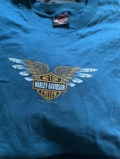1993 Vintage Harley Davidson t-shirt blue 2XL Pacific Honolulu Single Stitch