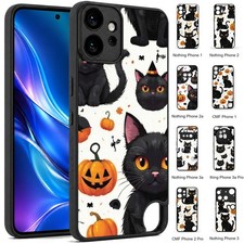 Black Cats TPU Phone Case Cover for Nothing Phone 3a Pro and 3a Lite 5G