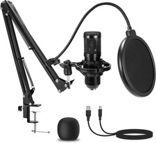 Professional USB Condenser Microphone with Stand