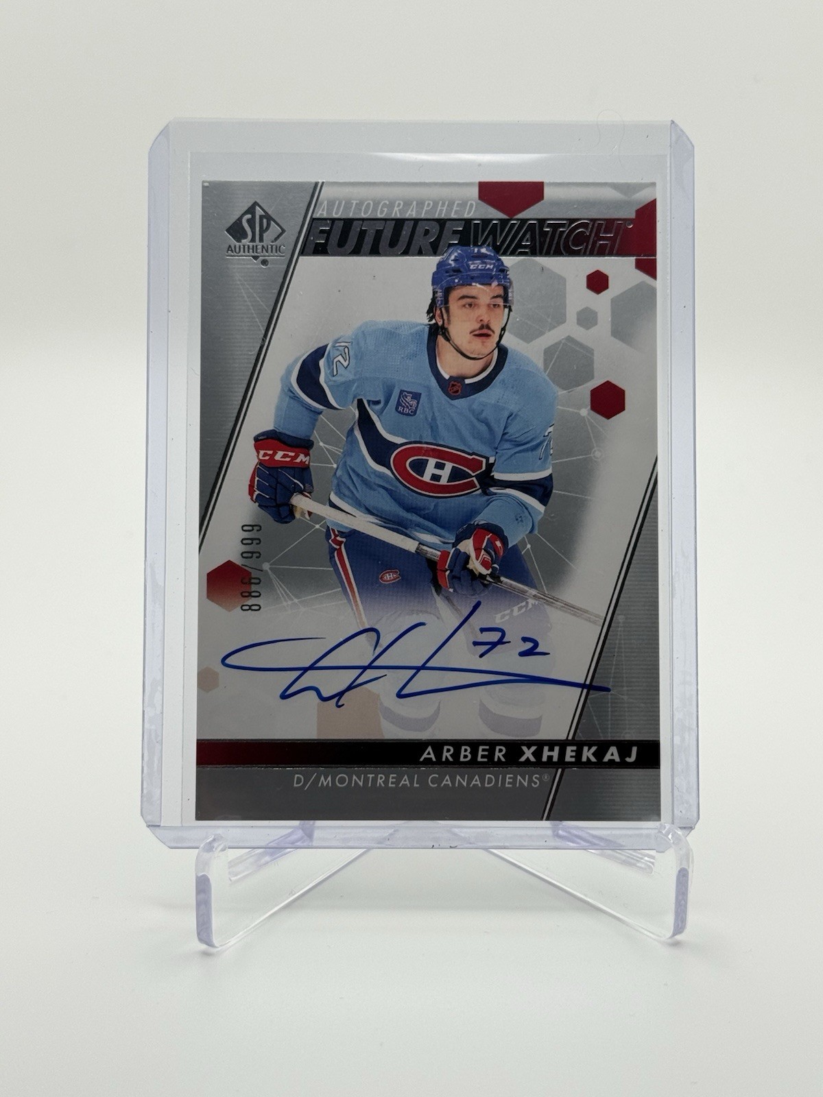 Arber Xhekaj 154, 2022-23 UD SP Authentic, Future Watch Auto /999 *MINT