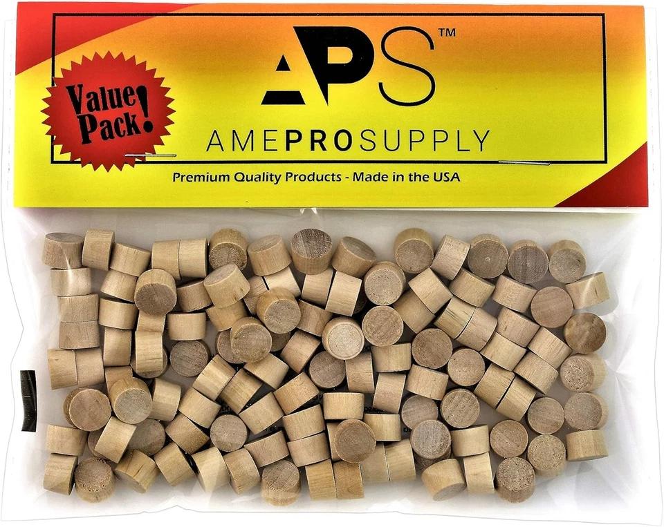 Esenciales para carpintería: 120 tapones de cabeza plana de abedul, 3/8 pulgadas para uso profesional Foto 3 de 4