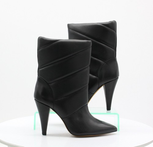 IRO MOTTA PADDED WOMENS MID ANKLE BOOTS STILETTO UK 7 EU 40 BLACK RRP £550 AD - Picture 2 of 9