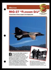 "MiG-27 FLOGGER D/J" MIKOYAN War Plane Aircraft of World Spec Sheet 5.111