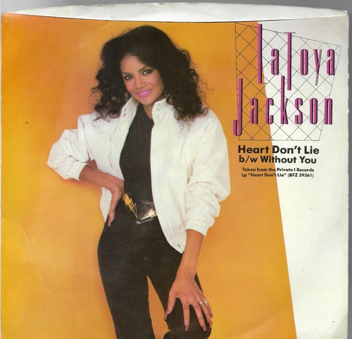 Heart Don't Lie, Without You * by La Toya Jackson (7" w/ PS, 1984) Plays VG+