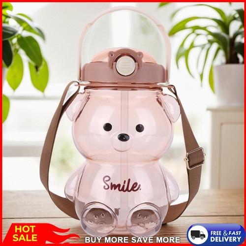 1000/1400ml Kawaii Bear Cup Portable Straw Sports Water Jug for Outdoor Sports