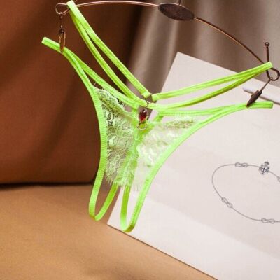 Sexy Women Crotchles Thongs G-string Panties See Through Lace Lingerie Underwear