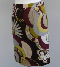 EMILIO PUCCI skirt virgin wool 38 EU 10 UK multicoloured abstract Pucci insignia