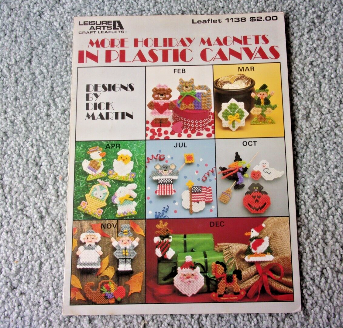 BUY4=FREESHIP PLastic canvas book 20 More Holiday Magnets leisure arts ...