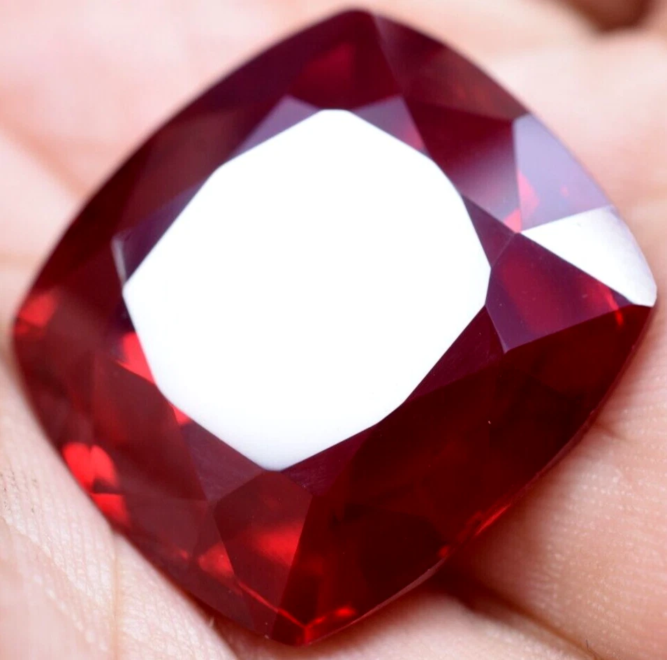 Piedra preciosa suelta natural 61,50 quilates enorme rubí rojo sangre Mozambique certificado GGL Foto 3 de 4
