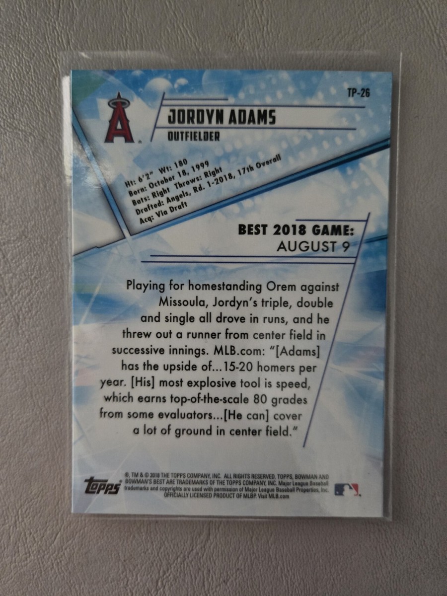 2018 Bowman's Best Jordyn Adams #TP-26 Los Angeles Angels Chrome