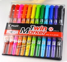 Pilot 12 colours twin marker pen